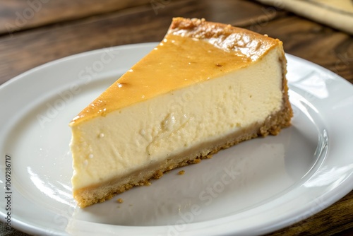 Classic Cheesecake Slice on a White plate