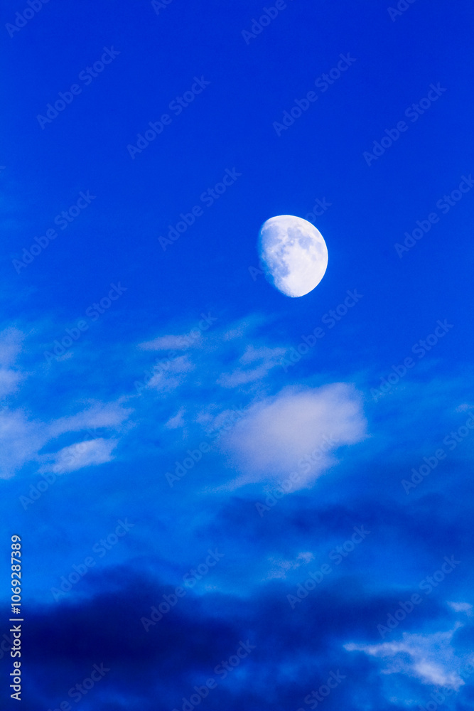 moon over blue skies moon over blue skies