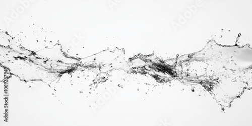 Dynamic water splash on white background captures movement and fluidity