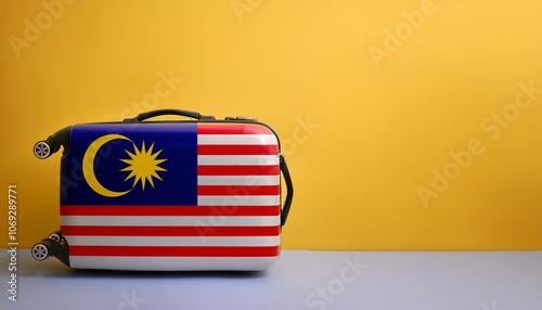 マレーシアの国旗のスーツケース。(Malaysia flag on a stylish suitcase and copy space.)
 photo