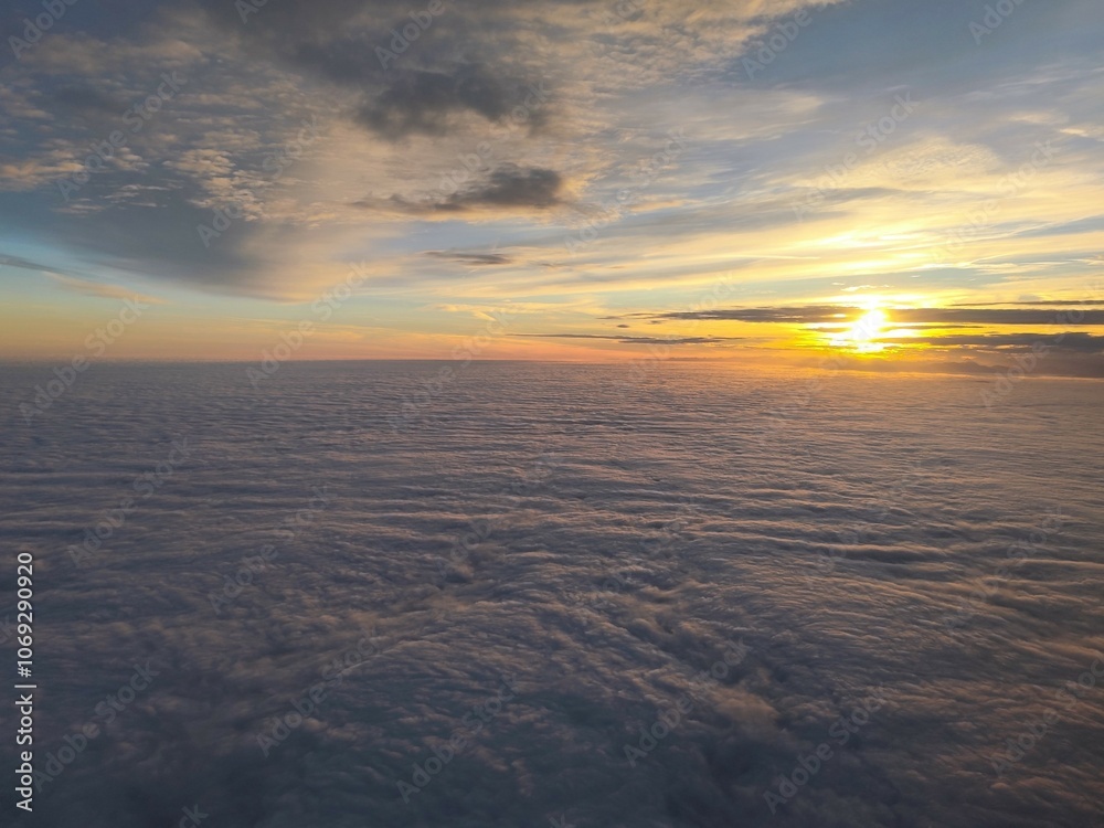 Sunrise clouds from airplane Sunrise clouds from airplane
