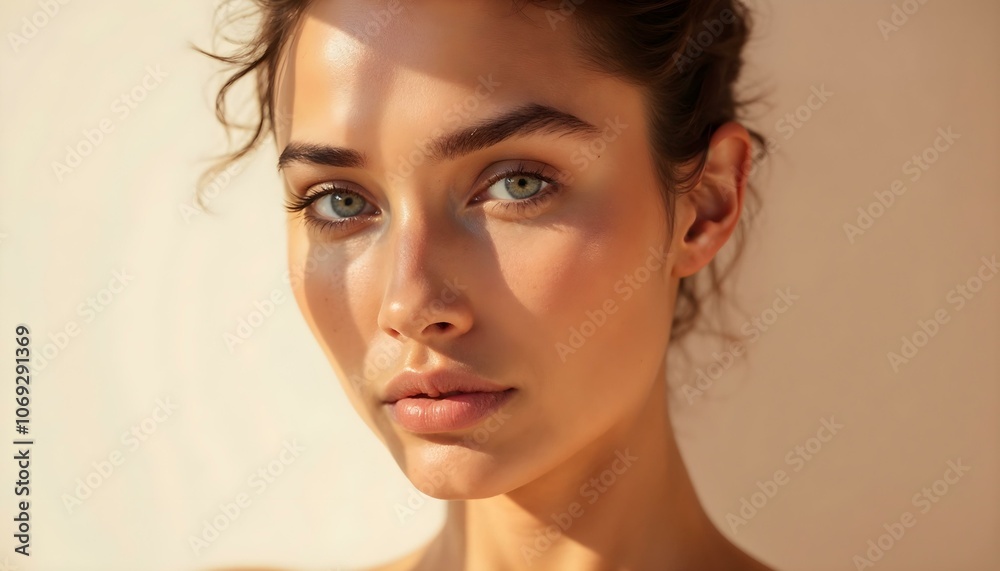 Naklejka premium Skin Care - Beautiful model with flawless skin