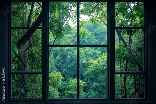 Dense Jungle Window View from Canopy Walkway: Thrilling Jungle Trekking