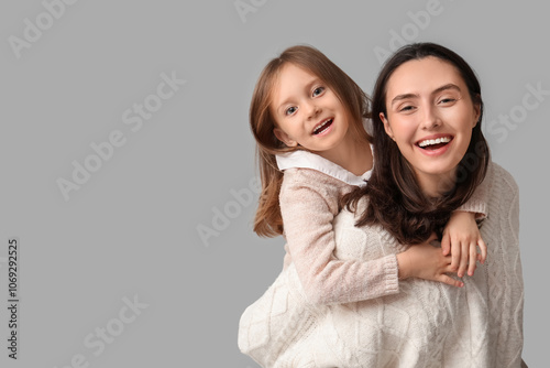 Happy mother and daughter p...