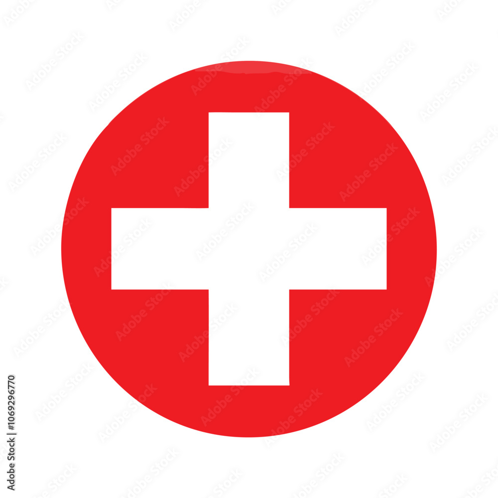 Red Cross Medical Symbol Icon, Simple red cross icon symbolizing healthcare, emergency aid, and medical services. Commonly used for first aid and hospitals. Red Cross Medical Symbol Icon, Simple red cross icon symbolizing healthcare, emergency aid, and medical services. Commonly used for first aid and hospitals.