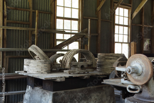 Antique Wooden Wheel Parts and Antique Mill Equipment