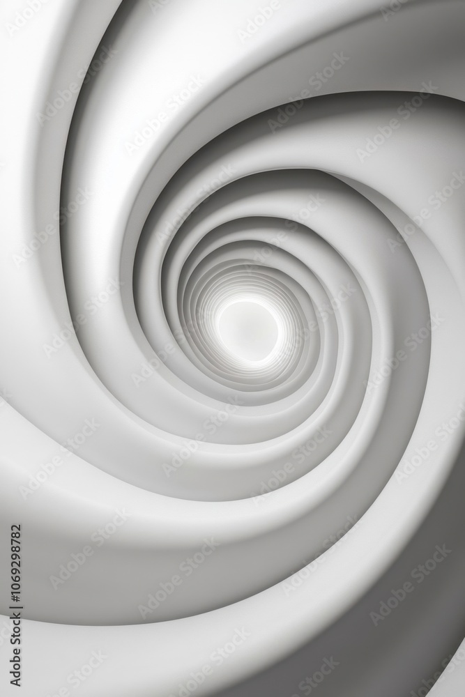 Obraz premium Swirling abstract architectural pattern in grayscale