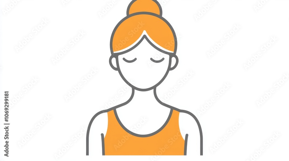 Minimalistic illustration of a woman in a bun with a simple outline representing elegance femininity and graphic design with a modern clean aesthetic Minimalistic illustration of a woman in a bun with a simple outline representing elegance femininity and graphic design with a modern clean aesthetic