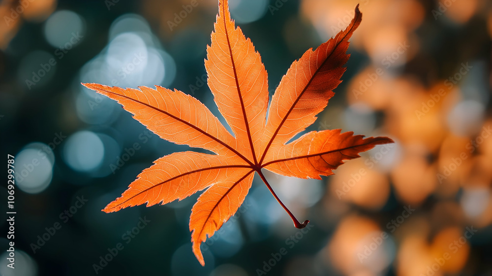 Isolated orange maple leaf symbolizing autumn . illustration Isolated orange maple leaf symbolizing autumn . illustration