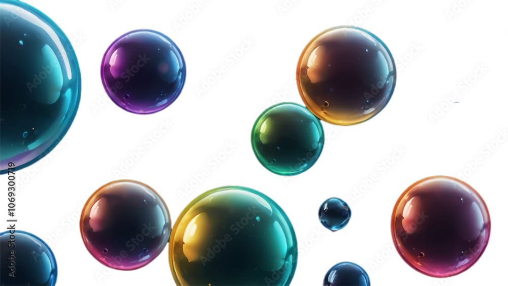 Fototapeta premium glass spheres on a black background