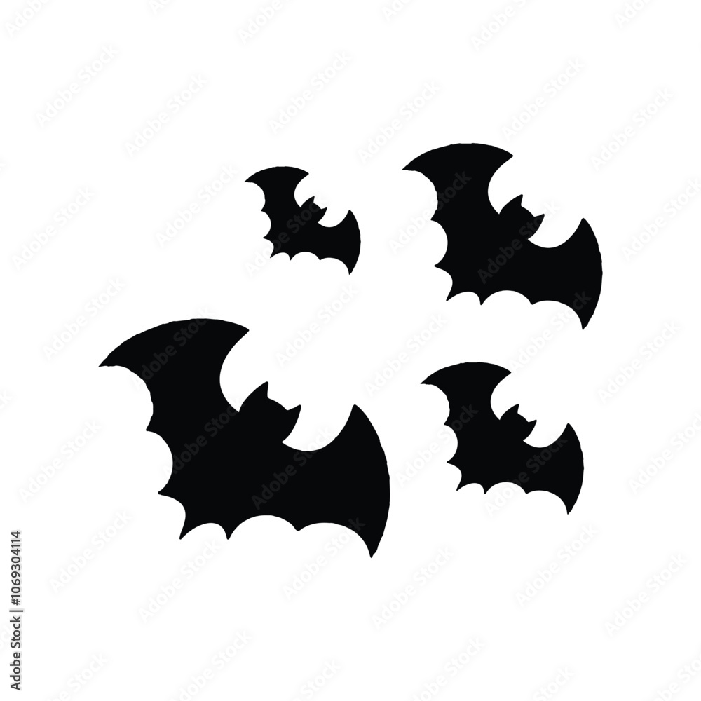 Naklejka premium Bat vector icon logo template design. Bat Icon Vector Art, Icons, and Graphics for web design. Bat Symbol Silhouette.