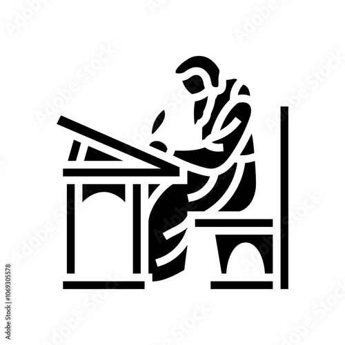 monk scribe byzantine glyph icon vector. monk scribe byzantine sign. isolated symbol illustration