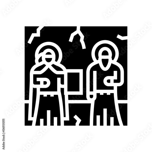 fresco byzantine glyph icon vector. fresco byzantine sign. isolated symbol illustration