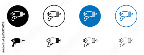 Blaster icon set in black and blue colors