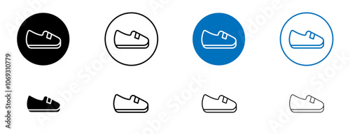 Loafer icon set in black and blue colors