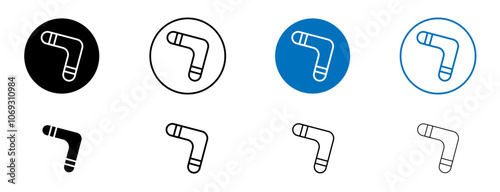 Boomerang icon set in black and blue colors