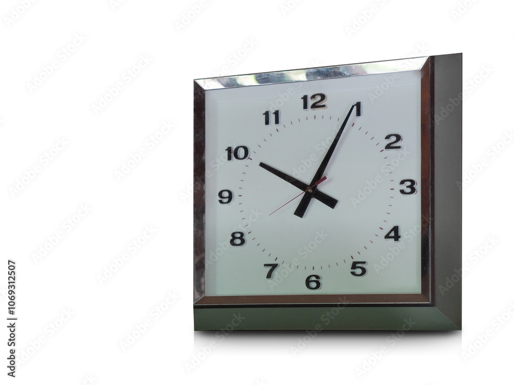 old white and green and silver steel wall clock on white background, decor, object, decor, decoration, ancient, copy space old white and green and silver steel wall clock on white background, decor, object, decor, decoration, ancient, copy space