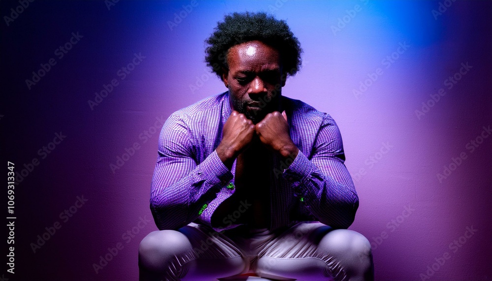 A person is sitting down and contemplating with the chin resting on both hands; social issue; mental health; portrait photography; emotion and behavior; mental health in young people A person is sitting down and contemplating with the chin resting on both hands; social issue; mental health; portrait photography; emotion and behavior; mental health in young people