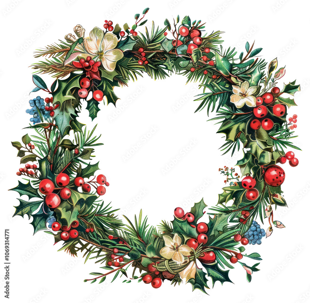 Fototapeta premium PNG Christmas wreath christmas christmas wreath illustration.