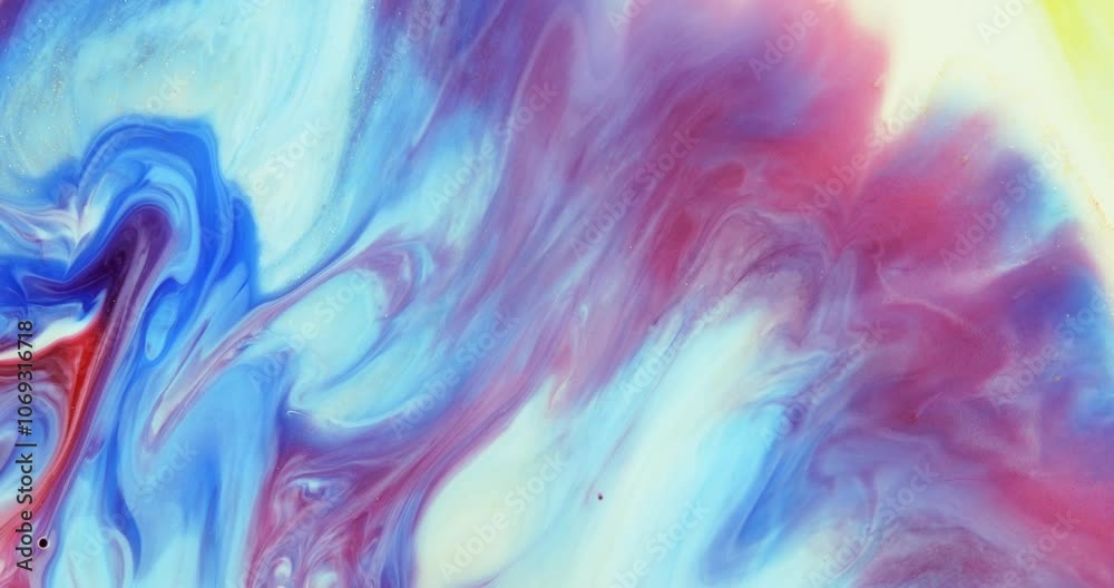 Moving marble texture background. Fluid art of flowing red, blue and yellow colors on a white background. Moving marble texture background. Fluid art of flowing red, blue and yellow colors on a white background.