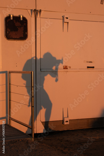 ombres sur une cabane de plage de quelqu'un qui fait de photos photo