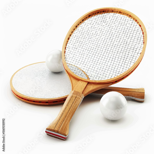 vector illustration, tennis rackets with a ball. retro style. sports equipment. suitable for poster, banner