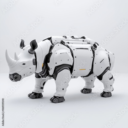 The bionic rhinoceros robot is created using Stock technology