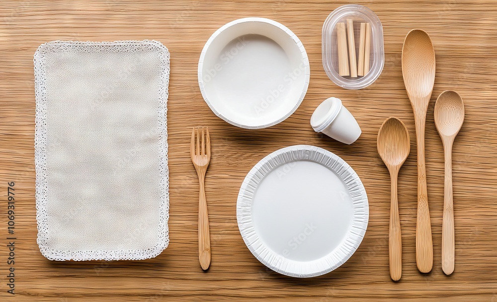 Recycling and biodegradable disposable tableware. Recycling and biodegradable disposable tableware.