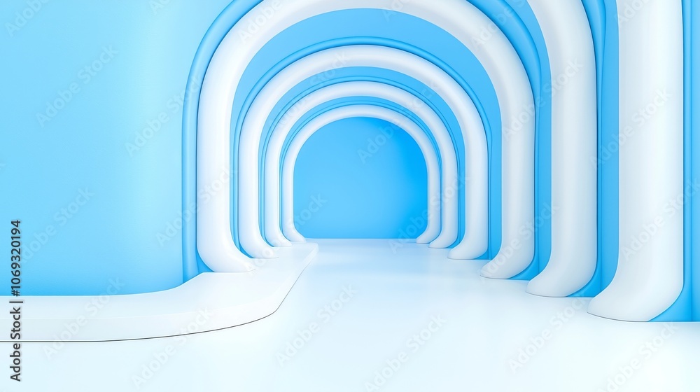 Obraz premium Rendering of a futuristic bionic architectural pattern in a dynamic 3D environment