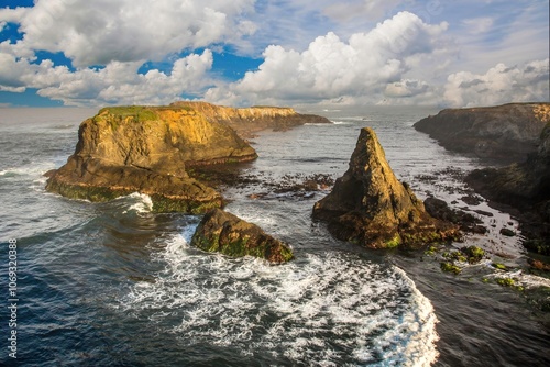 
Rocky beach at Mendocino, California photo