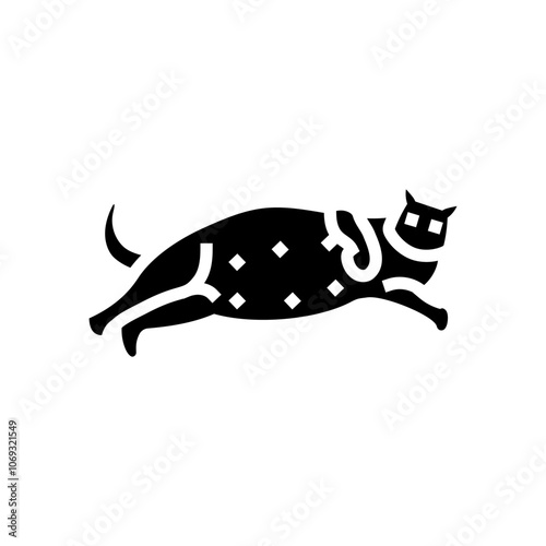 pregnant cat breeding glyph icon vector. pregnant cat breeding sign. isolated symbol illustration