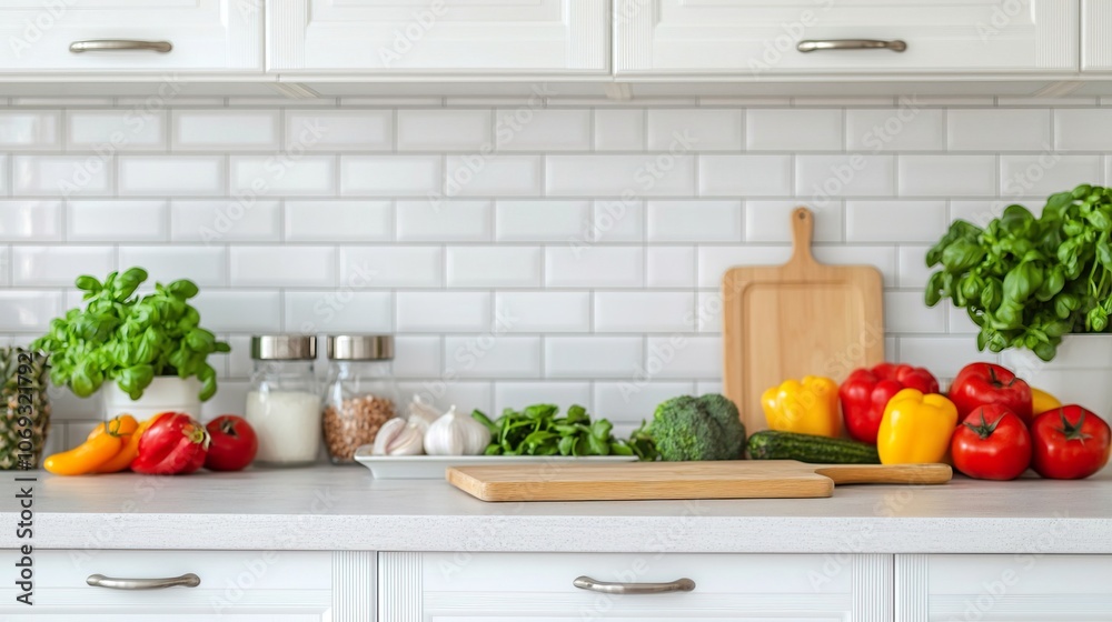 Fresh Ingredients in a Bright Kitchen Area Fresh Ingredients in a Bright Kitchen Area