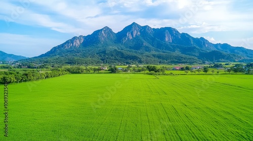 Rural solar panels with a mountain view