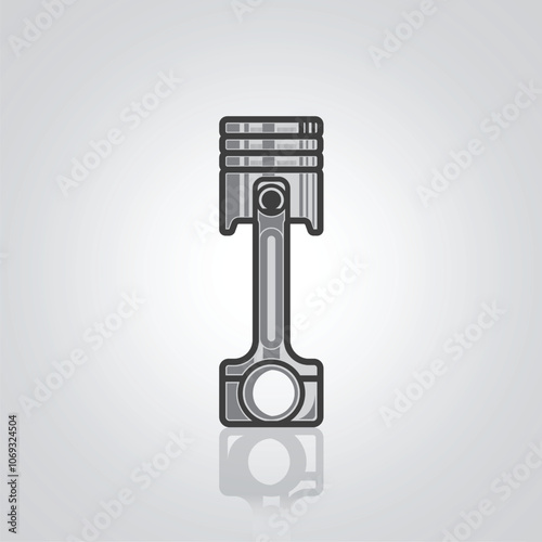 Piston, Piston icons, unique icons, Piston, bike Piston with silver background, Vector illustration