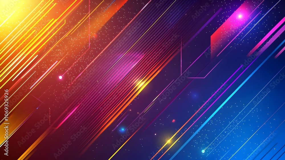 Neon Abstract Metal Glow with Futuristic Gradient Lights