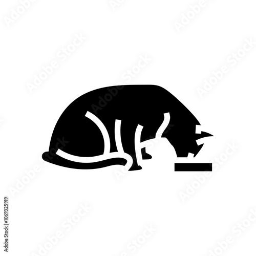 food bowl cat breeding glyph icon vector. food bowl cat breeding sign. isolated symbol illustration