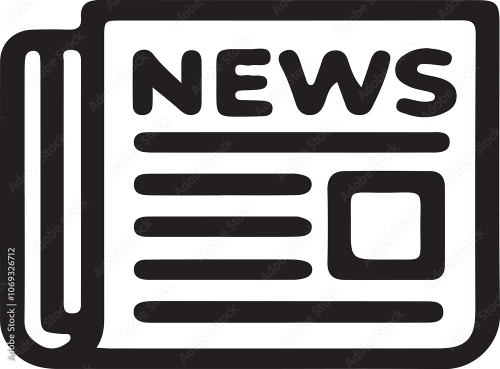 Simple Newspaper Icon for News and Media Simple Newspaper Icon for News and Media