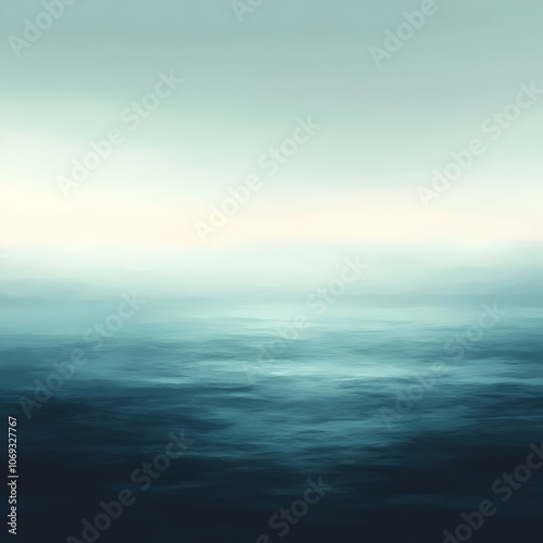 Wallpaper Mural A serene and tranquil seascape, featuring calming shades of blue and gray, conveying a sense of peace and solitude in an abstract representation of water and sky. Torontodigital.ca