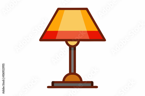  Stylish vector art illustration of a modern table lamp with warm lighting effects