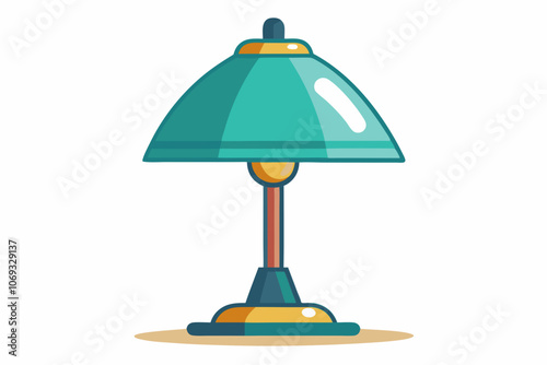  Stylish vector art illustration of a modern table lamp with warm lighting effects