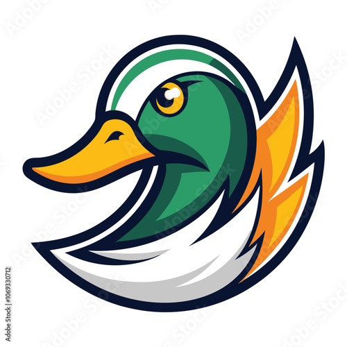 Duck head logo set. Design element for company logo, label, emblem, apparel or other merchandise. Scalable and editable Vector illustration