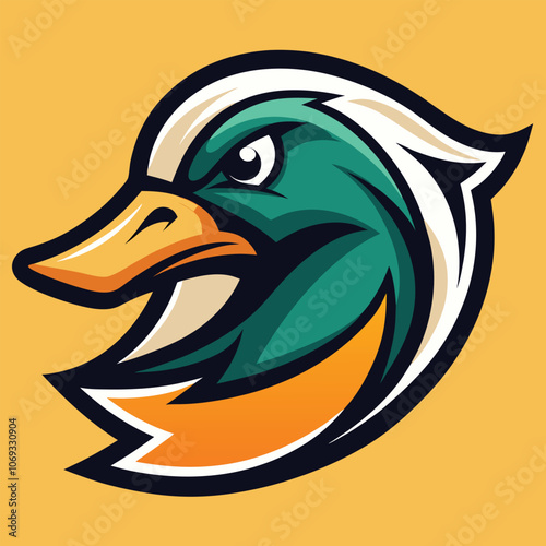 Duck head logo set. Design element for company logo, label, emblem, apparel or other merchandise. Scalable and editable Vector illustration