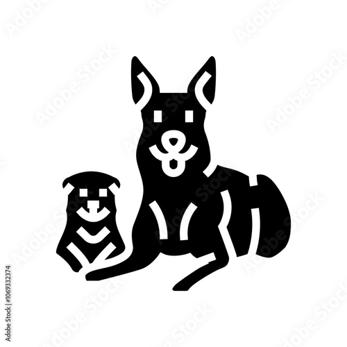 puppies dog glyph icon vector. puppies dog sign. isolated symbol illustration