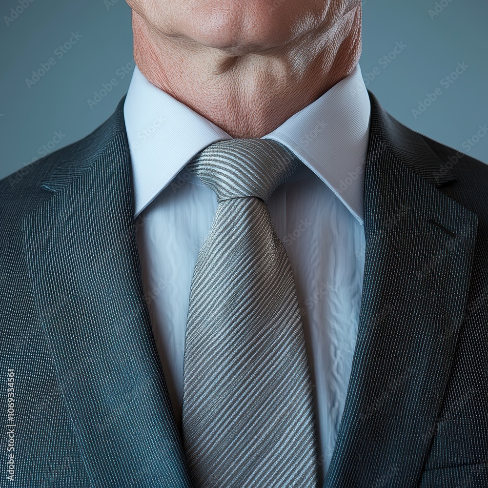 Close-up of a mature Caucasian man wearing a business suit and elegant tie. Close-up of a mature Caucasian man wearing a business suit and elegant tie.