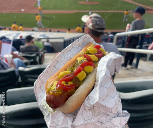 Hot Dog at a Baseball Game 