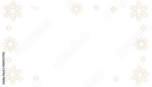 Christmas card with snowflake border vector. Xmas snow flake pattern. Festive christmas card. Isolated illustration white background, mindfulness theme