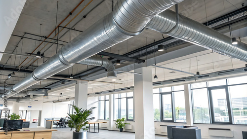 Office air conditioning ventilation ductwork in office space photo