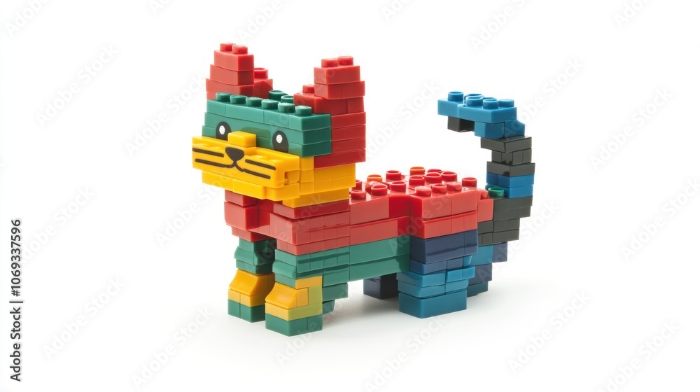 A colorful cat model showcasing creativity and playfulness. A colorful cat model showcasing creativity and playfulness.