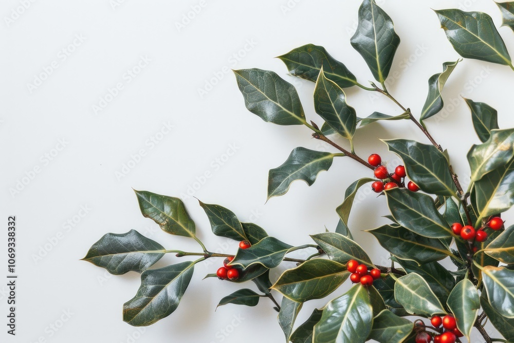 Fototapeta premium Close-up shot of a plant with bright red berries, great for food, medicine or decoration use
