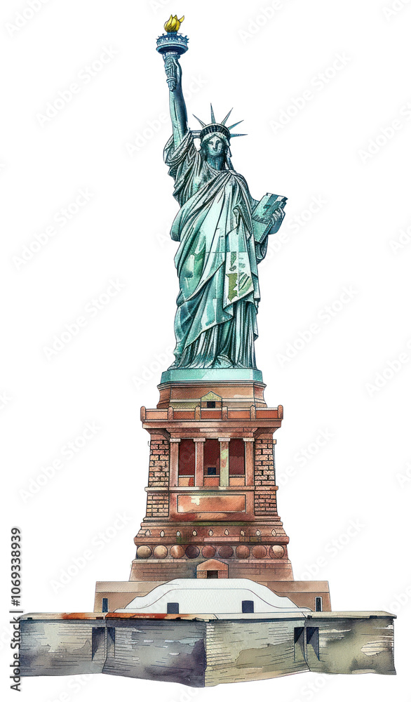 Fototapeta premium PNG Statue of liberty statue illustration landmark.